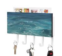Portachiavi, The Blue Sea Print Key Hanger Wall Mount, gancio portachiavi da parete, portachiavi da parete, organizer per posta