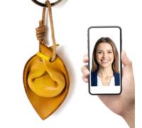Portachiavi Tortellino Personalizzato di Cuoio Artigianale con NFC - Personalizzabile con Videomessaggio - Idea Regalo Originale Made in Italy
