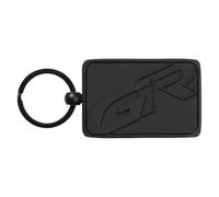 Portachiavi Toyota GR, design rialzato rosso e nero, iconico logo TGR, Nero , S