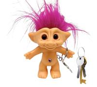 Portachiavi Troll, Troll Dolls Portachiavi | Figura di capelli di colore pazzo, portachiavi carino da 10 cm, ciondolo portachiavi per coppie giocattolo, Rosa, Se référer au descriptif