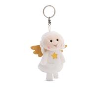 Portachiavi Tuo angelo custode pecora con stella 10cm bianco - Delizioso ciondolo in forma di animale in morbido peluche con anello per cordini e pendenti