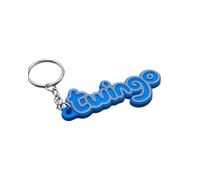 Portachiavi Twingo PVC morbido monogramma logo cassa Blu, Nero , taglia unica