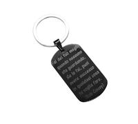 Portachiavi Uomo Donna Acciaio Inossidabile Nero Incisione Personalizzata Regalo