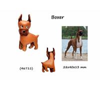 Portachiavi Vera Pelle con cane portachiave Razze di Cani Boxer in cuoio 3D pets