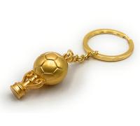 Portachiavi Vincitore Del Trofeo Di Calcio In Metallo Dorato