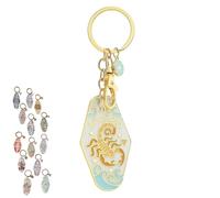 Portachiavi vintage con illustrazioni dello zodiaco, portachiavi in metallo smaltato con i segni dello zodiaco, Accessori pendenti smaltati fatti a mano con i segni dello zodiaco (Scorpio)