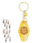 Portachiavi vintage con illustrazioni dello zodiaco, portachiavi in metallo smaltato con i segni dello zodiaco, Accessori pendenti smaltati fatti a mano con i segni dello zodiaco (Leo)