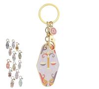 Portachiavi vintage con illustrazioni dello zodiaco, portachiavi in metallo smaltato con i segni dello zodiaco, Accessori pendenti smaltati fatti a mano con i segni dello zodiaco (Libra)
