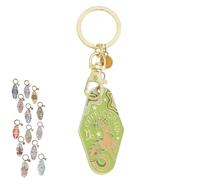 Portachiavi vintage con illustrazioni dello zodiaco, portachiavi in metallo smaltato con i segni dello zodiaco, Accessori pendenti smaltati fatti a mano con i segni dello zodiaco (Capricorn)