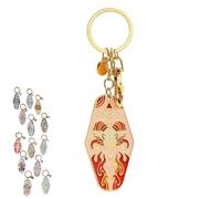 Portachiavi vintage con illustrazioni dello zodiaco, portachiavi in metallo smaltato con i segni dello zodiaco, Accessori pendenti smaltati fatti a mano con i segni dello zodiaco (Aries)