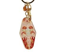 Portachiavi vintage Illustrated Zodiac,Twelve Constellations Metal Enamel Charm,Retro Motel Style Car Pendant, J, 3*6cm,1.12*2.36in