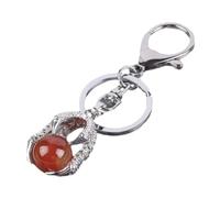 Portachiavi vintage in pietra naturale, portachiavi per auto, ciondolo per borsa, artiglio del drago, rotondo, avventurina blu, agata nera, versatile portachiavi per uomo e donna, Agata rossa, Tagli