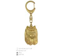 Portachiavi Yorkshire Terrier Tipo 2 - Placcato Oro Con Un Cane Art Dog DE