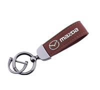 Portachiavo per Mazda 3 2 6 Atenza Axela Mx3 Mx5 Cx-5 Cx-3, Auto Portachiavi con Logo Stemma Key Chain Auto Chiave Ciondolo Sostituire Chiavi Anelli D Ruotabile,Brown