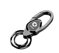 Portachiavo per Smart Fortwo coupe 1998-2006, Auto Portachiavi con Logo Stemma Key Chain Auto Chiave Ciondolo Sostituire Chiavi Anelli,Black