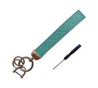 Portacodice moderno realizzato in inodore con struttura a clip rotante e cinturino da polso modificabile, portachiavi in pelle premium