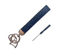 Portacodice moderno realizzato in inodore con struttura a clip rotante e cinturino da polso modificabile, portachiavi in pelle premium
