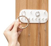 Portacollane autoadesivo, salva spazio | Porta collane da parete per orecchini, bracciali, catene, ciondoli, chiavi, ornamenti e armadio