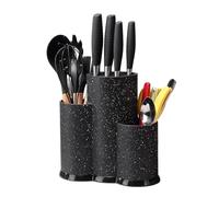 Portacoltelli da cucina, contenitore multiuso for posate, scatola cilindrica for coltelli, blocco for accessori(1 Hole Black)