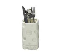 Portacoltelli in acciaio inossidabile, Contenitore portautensili in ceramica for piano di lavoro, organizer for utensili alla moda, scolapiatti for posate, ceppo portacoltelli decorativo for cucina(Wh