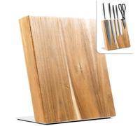 Portacoltelli Magnetico Coninx Quin | Ceppo Coltelli Magnetico 22x23cm | Ceppo Coltelli da Cucina Vuoto | Porta Coltelli | Organizzazione Cucina | Blocco Coltelli Modello Universale in Acacia