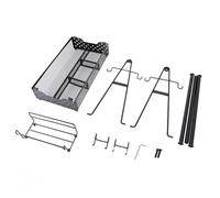 Portacondimenti per barbecue Organizzatore di condimenti per picnic Scaffale per stoccaggio in rete resistente con porta tovaglioli di carta per barbecue da campeggio all'aperto