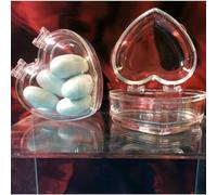 PORTACONFETTI BOMBONIERE SCATOLA CUORE 6x6.5CM IN PLEXIGLASS MATRIMONI BATTESIMO