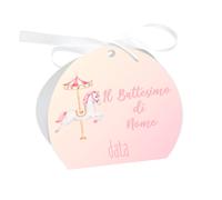 Portaconfetti Personalizzati - CAVALLO A DONDOLO BIMBA - Scatolina con nastrino