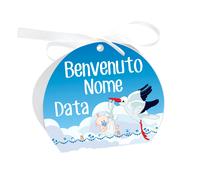 Portaconfetti Personalizzati - CICOGNA BIMBO - Scatoline con nastrino