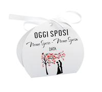 Portaconfetti Personalizzati - OGGI SPOSI MOD 2 - Scatoline con nastrino