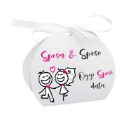 Portaconfetti Personalizzati - OGGI SPOSI MOD 3 - Scatoline con nastrino