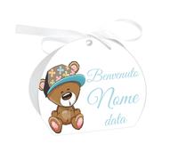 Portaconfetti Personalizzati - ORSETTO CON CAPPELLO BIMBO Scatoline con nastrino