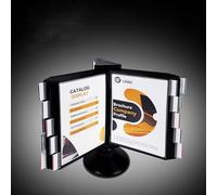 portadepliant con sfogliatura automatica, 10 tasche con base regolabile a 360°, organizer for consultazione da scrivania rotazione rapida e ricerca