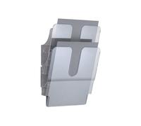 Portadepliant da Parete Flexiplus Durable - 2 Scomparti - A4 - 24,7x10x36 cm - 1