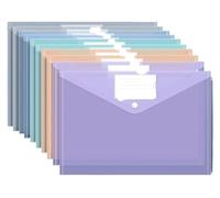Portadocumenti, 20 cartelle portadocumenti in plastica multicolore A4 con chiusura a scatto(Mixed Thick)