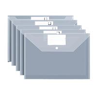Portadocumenti, 20 cartelle portadocumenti in plastica multicolore A4 con chiusura a scatto(White Thick)