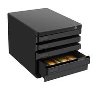 Portadocumenti A 4/5 Ripiani, Portadocumenti Da Scrivania Con Serratura Cassetti Contenitore Portadocumenti Formato A4 Per Ufficio E Casa Organizer Per Documenti Scrivania(Black,4-layers)