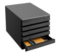 Portadocumenti A 4/5 Ripiani, Portadocumenti Da Scrivania Con Serratura Cassetti Contenitore Portadocumenti Formato A4 Per Ufficio E Casa Organizer Per Documenti Scrivania(Black,5-layers)