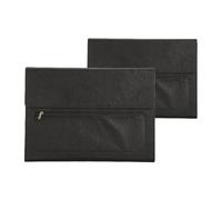 Portadocumenti A4 in Pelle PU Cartella portadocumenti in pelle A4 da 2 pezzi, grande capacità, borsa da lavoro, impermeabile, for dati, contratti, fatture, forniture for ufficio(Black without handle)