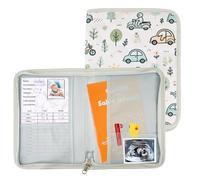 Portadocumenti Baby con mini agenda per il monitoraggio quotidiano e pratico del bambino, chiusura a cerniera per una maggiore protezione, ideale come regalo per baby showers