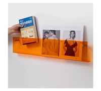 Portadocumenti da parete in acrilico per casa/ufficio/reception, moderno porta letteratura trasparente con design grande e piccolo da appendere (blu, 2 pezzi)
