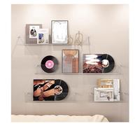Portadocumenti da parete in acrilico trasparente per casa/ufficio/reception, porta letteratura moderna, grande e piccola, supporto per brochure, supporto per dischi blu, confezione da 2, taglia L 8