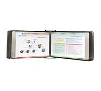 Portadocumenti da parete, Organizzatore di riferimento a 10 tasche, espositore for cataloghi da parete, adatto for cartelle metalliche ufficio e casa, modalità orizzontale(Black)