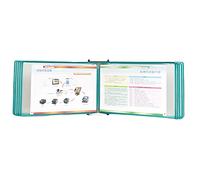 Portadocumenti da parete, Organizzatore di riferimento a 10 tasche, espositore for cataloghi da parete, adatto for cartelle metalliche ufficio e casa, modalità orizzontale(Green)