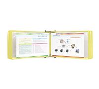 Portadocumenti da parete, Organizzatore di riferimento a 10 tasche, espositore for cataloghi da parete, adatto for cartelle metalliche ufficio e casa, modalità orizzontale(Yellow)