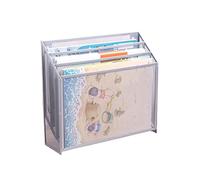 Portadocumenti da parete Organizzatore for rack di archiviazione dati for montaggio a parete a tre livelli con griglia in ferro battuto in metallo A4(Gray)