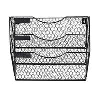 Portadocumenti da parete Portadocumenti tascabile a muro Organizzatore di posta Espositore for riviste Scaffale di stoccaggio, cartelle da muro sospese a 3 livelli A4(Black)