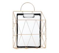 Portadocumenti da parete - Portariviste | Supporto da parete per documenti da scrivania | Organizer da parete in filo metallico | Scaffale in metallo per casa, ufficio, ingresso, bagno, accessori da
