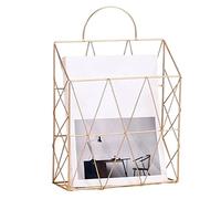 Portadocumenti da parete, rack di cartelle in filo metallico, elegante mensola verticale in filo di risparmio di spazio per ufficio, decorazione casa camera da letto bagno