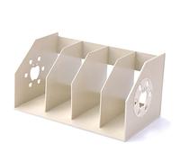Portadocumenti da tavolo Portariviste/Portadocumenti scrivania, Organizer pieghevole in plastica for organizzazione e stoccaggio di ufficio con 4 scomparti verticali Portariviste